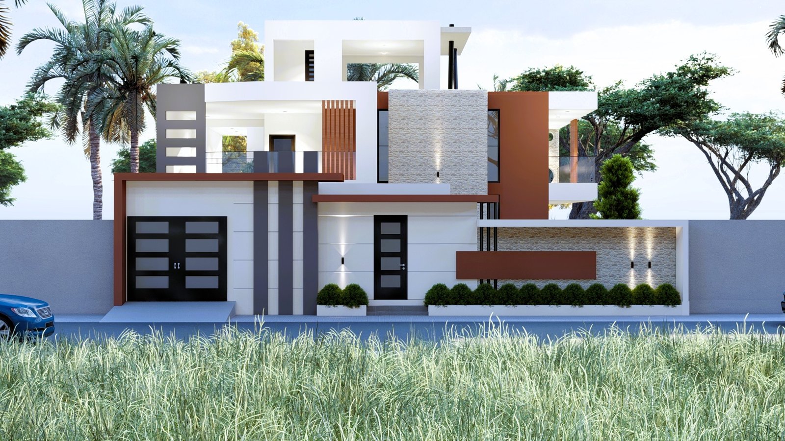 Villa moderne de standing aux lignes architecturales raffinées